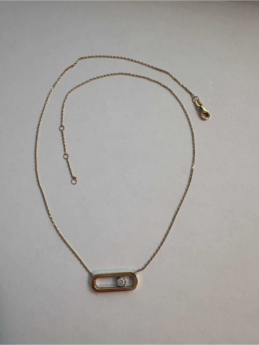 18k yellow and white gold movable diamond necklace